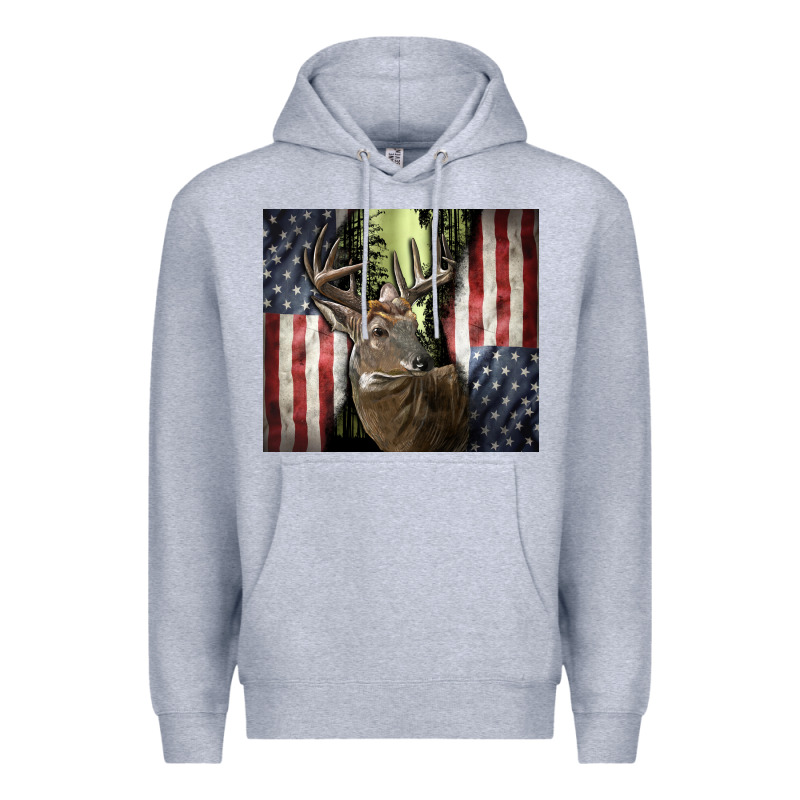 Usa Deer Hunting Woods Premium Hoodie by CowGirlArtShop | Teevron