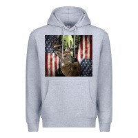 Heather Grey usa deer hunting woods Premium Hoodie - CowGirlArtShop