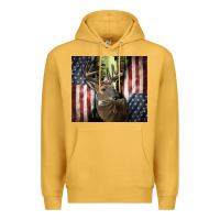 Mustard usa deer hunting woods Premium Hoodie - CowGirlArtShop