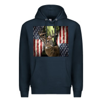 Navy usa deer hunting woods Premium Hoodie - CowGirlArtShop