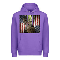 Purple usa deer hunting woods Premium Hoodie - CowGirlArtShop