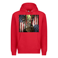 Red usa deer hunting woods Premium Hoodie - CowGirlArtShop