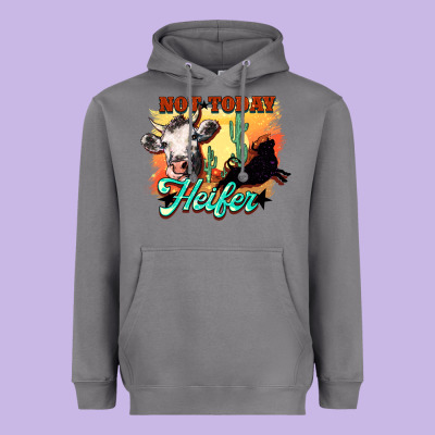 Not Today Heifer Heavyweight Hoodie Designed By Howdyjamesfarm