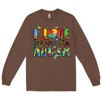 Chestnut i love someone with autism Long Sleeve Tee - LillyAllenDesigns