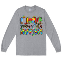 Heather Grey i love someone with autism Long Sleeve Tee - LillyAllenDesigns