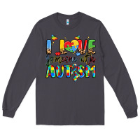 Smoke i love someone with autism Long Sleeve Tee - LillyAllenDesigns