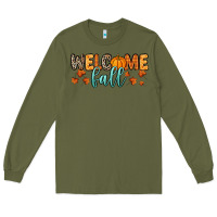 Army Green Welcome Fall Long Sleeve Tee - RanaPortraitStore
