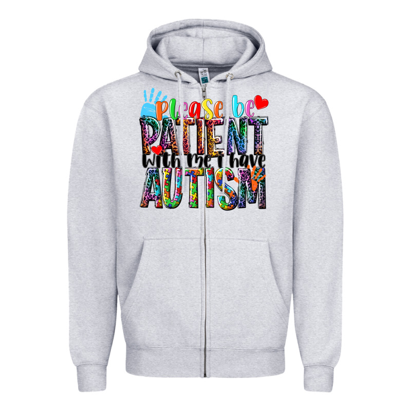 Please Be Patient With Me I Have Autism Zipper Hoodie by NancyCooperArtShop | Teevron