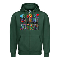 Sports Green Please be patient with me i have Autism Zipper Hoodie - NancyCooperArtShop