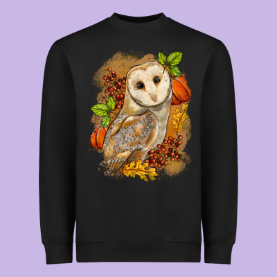 Fall Owl Heavyweight Sweatshirt Designed By Lillyallendesigns