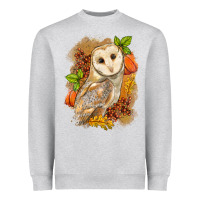 Heather Grey Fall Owl Heavyweight Sweatshirt - LillyAllenDesigns