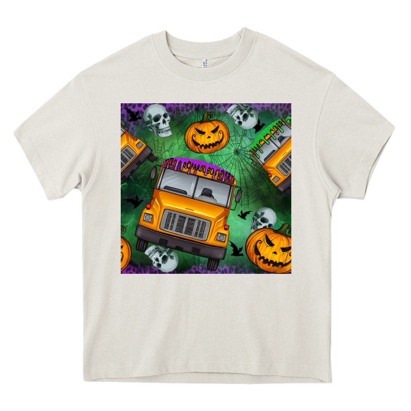 Halloween Bus And Pumpkin Seamless Pattern Heavy Core Tee by BundleAndBundleShop | Teevron