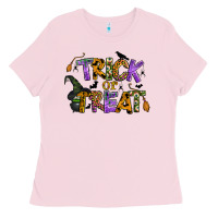 Bubblegum Pink trick or treat Ladies Tee - BundleAndBundleShop
