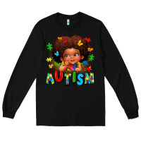 Black autism afro girl Long Sleeve Tee - LillyAllenDesigns