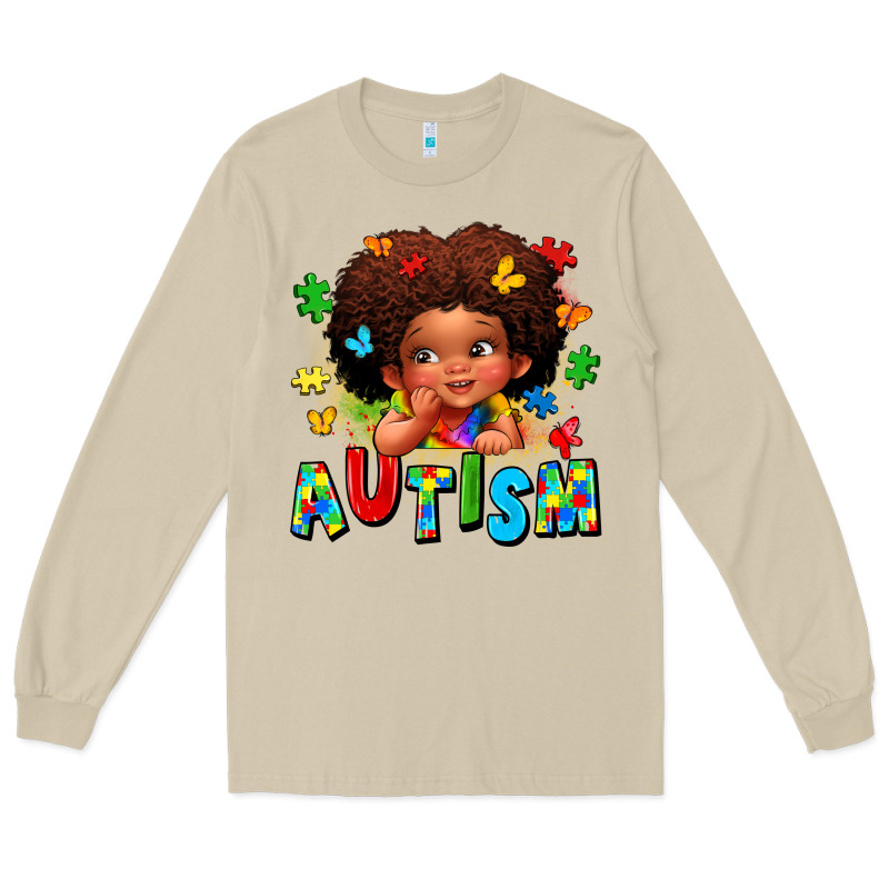 Autism Afro Girl Long Sleeve Tee by LillyAllenDesigns | Teevron