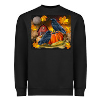 Black Fall Crow Heavyweight Sweatshirt - LillyAllenDesigns