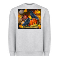 Heather Grey Fall Crow Heavyweight Sweatshirt - LillyAllenDesigns