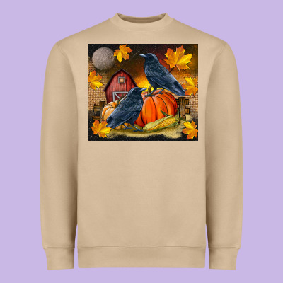 Fall Crow Heavyweight Sweatshirt Designed By Lillyallendesigns