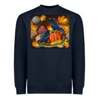 Navy Fall Crow Heavyweight Sweatshirt - LillyAllenDesigns