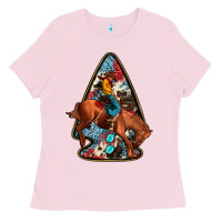Bubblegum Pink arrowhead rodeo Ladies Tee - JahusDesignShop