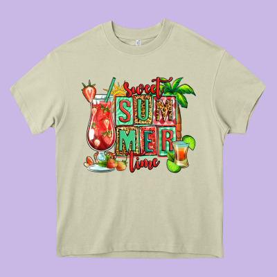 Sweet Summer Time Margarita Heavy Core Tee Designed By Jasminsmagicworld