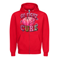 Red go fight cure pumpkin Zipper Hoodie - texasbilliewilder