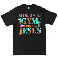 Black all i need is the gym and jesus Premium Tee - JahusDesignShop