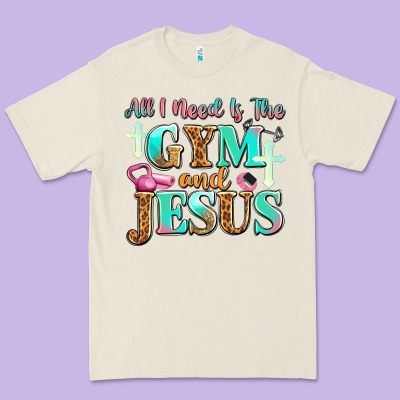 All I Need Is The Gym And Jesus Premium Tee Designed By Jahusdesignshop