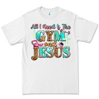 White all i need is the gym and jesus Premium Tee - JahusDesignShop