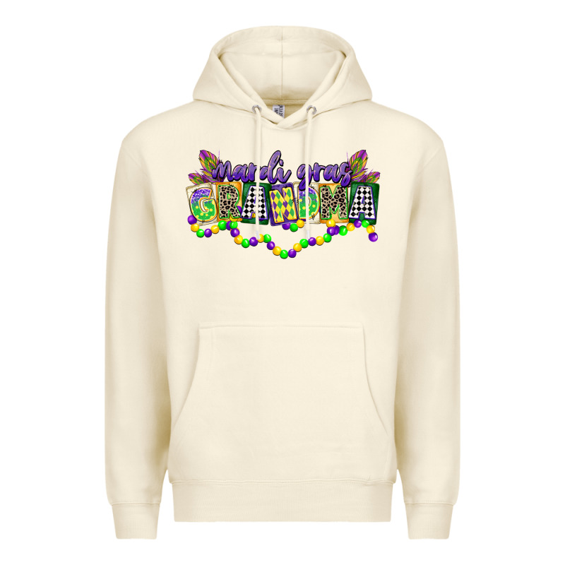 Mardi Gras Grandma Premium Hoodie by CowGirlArtShop | Teevron