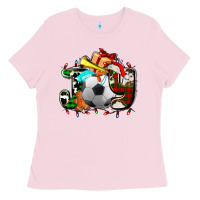 Bubblegum Pink joy with soccer element and Christmas Ladies Tee - AdoDesignShop