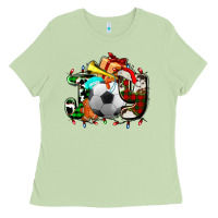 Matcha joy with soccer element and Christmas Ladies Tee - AdoDesignShop