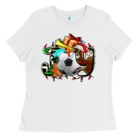 White joy with soccer element and Christmas Ladies Tee - AdoDesignShop