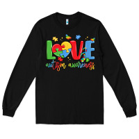 Black love autism awareness Long Sleeve Tee - LillyAllenDesigns