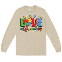 Mushroom love autism awareness Long Sleeve Tee - LillyAllenDesigns