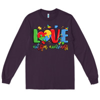 Plum love autism awareness Long Sleeve Tee - LillyAllenDesigns