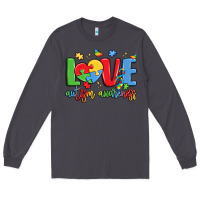 Smoke love autism awareness Long Sleeve Tee - LillyAllenDesigns