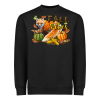Black Fall Vibes Fox Heavyweight Sweatshirt - LillyAllenDesigns