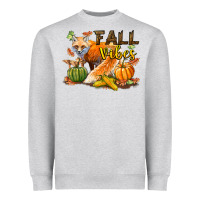 Heather Grey Fall Vibes Fox Heavyweight Sweatshirt - LillyAllenDesigns