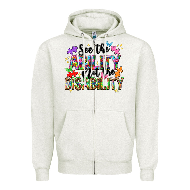 See The Ability Not The Disability Nca Zipper Hoodie by NancyCooperArtShop | Teevron