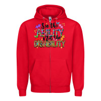 Red see the ability not the disability nca Zipper Hoodie - NancyCooperArtShop