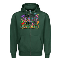Sports Green see the ability not the disability nca Zipper Hoodie - NancyCooperArtShop