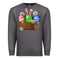 Charcoal Heather Easter eggs  Easter Day Premium Sweatshirt - CowGirlArtShop
