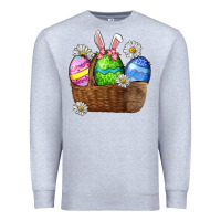 Heather Grey Easter eggs  Easter Day Premium Sweatshirt - CowGirlArtShop