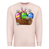 Pale Pink Easter eggs  Easter Day Premium Sweatshirt - CowGirlArtShop