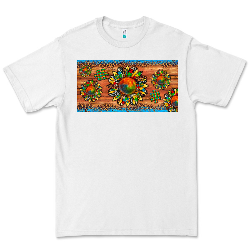 Autism Awareness Sunflower Puzzle License Plate Premium Tee by Artiststas | Teevron