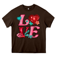 Chocolate Brown love with balloons Heavy Core Tee - AdoDesignShop