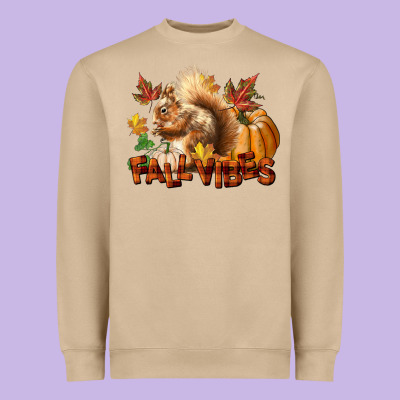 Fall Vibes Squirrel Heavyweight Sweatshirt Designed By Lillyallendesigns