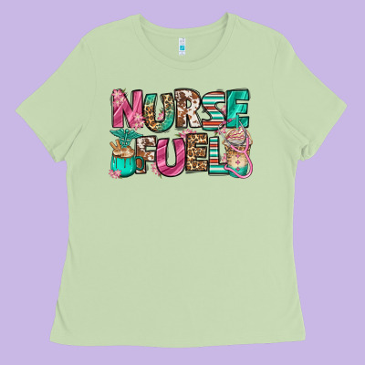 Nurse Fuel Coffee Cups Ladies Tee Designed By Jasminsmagicworld