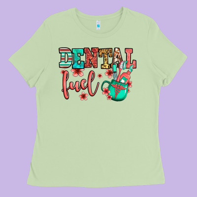 Dental Fuel Coffee Cup Ladies Tee Designed By Jasminsmagicworld